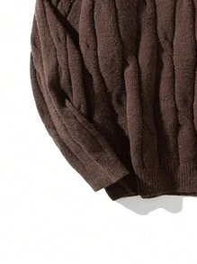 Suéter De Cuello Alto Medio Para Hombre - Café integral - Ver 3