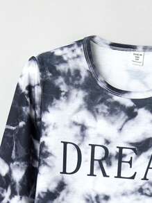 Tween Boys' Tie Dye 2pcs Homewear Set - Black and White - View 3