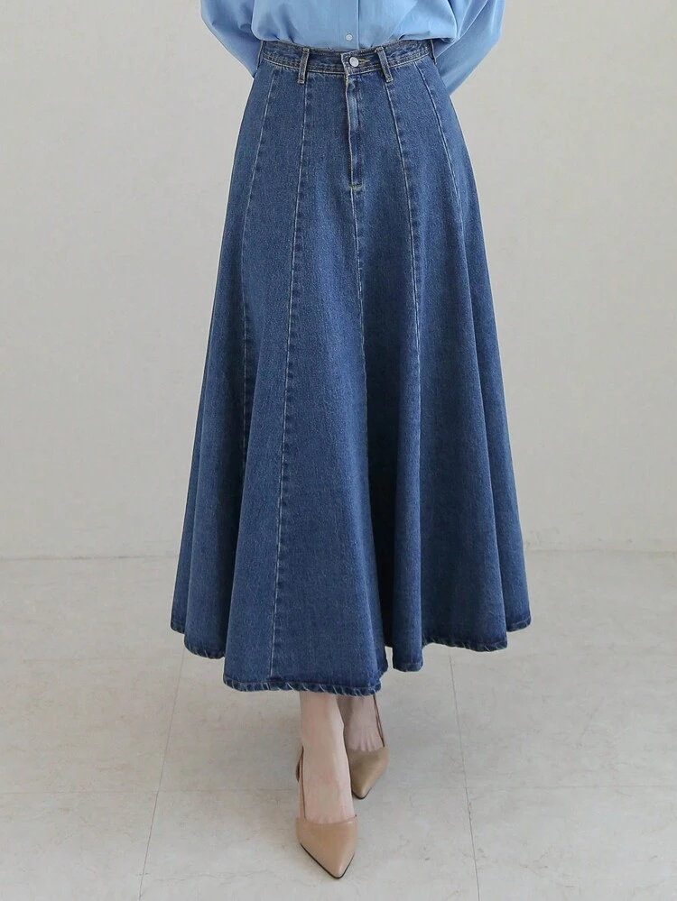 Women's Flare Hem Denim Skirt