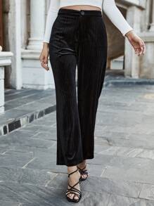 SHEIN Frenchy Màu thuần Dài Quần - màu đen - Xem 1