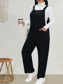 Calvaya 大碼連體褲 - 黑色 - 查看 4