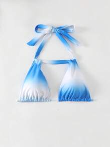 SHEIN Swim Women's Ombre Halter Bikini Top Summer - Multicolor - View 7