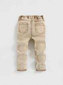 SHEIN Pantalones Vaqueros Rotos De Un Solo Color Para Niños