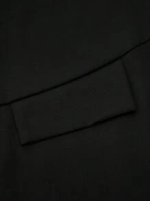 EMERY ROSE 大尺碼女式假口袋西裝外套和長褲套裝 - 黑色 - 查看 5