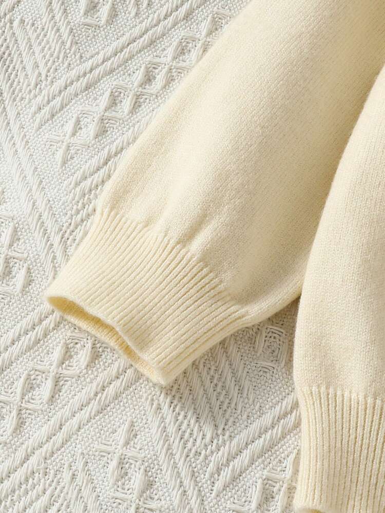 Baby Girls' Cute Sweater With Ruffle Collar