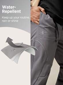 In My Nature 男士拼接滾邊小鹿刺繡推扣腰帶戶外長褲