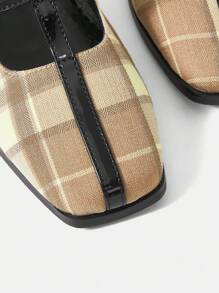 SheIn MOD Square Buckle Square Toe Women's Flat Shoes Are Suitable For Daily Wear