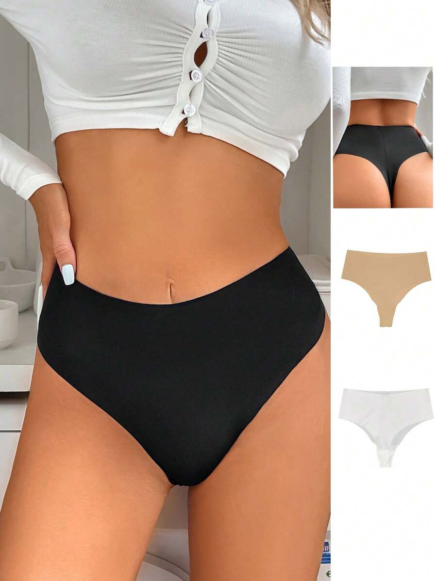 Women's Seamless Triangle Panties ,3 Pcs - Multicolor - View 1