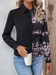 EMERY ROSE 女式印花襯衫 - 彩色 - 查看 5