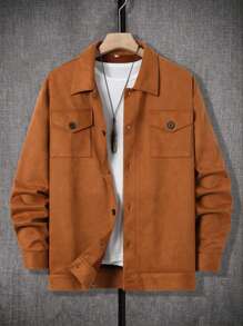 Manfinity Homme Men's Suede Jacket - Yellow - View 1