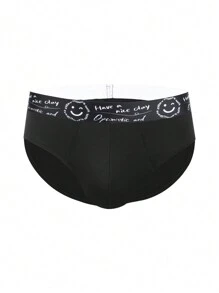 Men's Cartoon & Letter Patterned Elastic Band Briefs ,3 Pcs - Multicolor - View 3