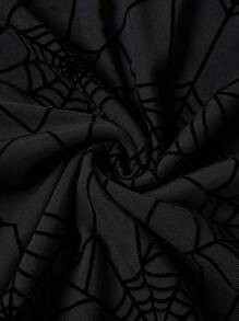 SHEIN EZwear In mạng nhện Váy nàng tiên cá - màu đen - Xem 4