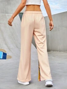 Gameset SHEIN Sport 卡通图案运动裤 喇叭裤 狂欢裤 长裤 Y2kflare 裤 女童喇叭裤 运动裤 图案裤 - 彩色 - 查看 2