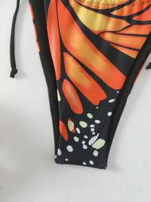 SHEIN Swim Women's Printed Halter Neck Tie Bikini Set,Summer Beach - Multicolor - View 4
