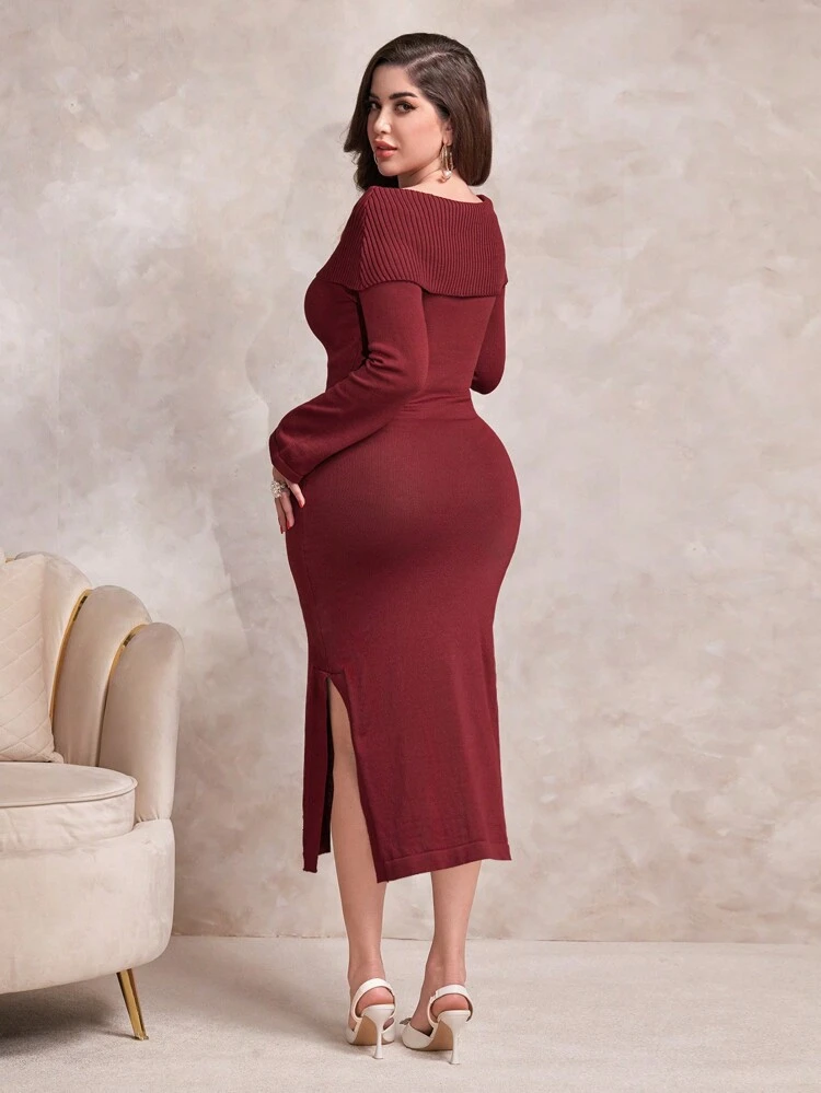Women's Off-shoulder Sweater Dress