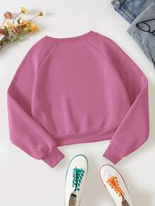 SHEIN Essnce 女士純色羊毛衫,縫肩袖設計 - 淡紫色 - 查看 2