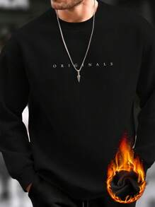 Manfinity Homme Men Letter Printed Long Sleeve Going Out Sweatshirt, Fall