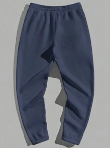 RueChic Men's Floral Print Drawstring Joggers With Elasticized Cuffs - Navy Blue - View 2