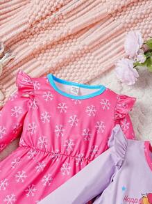 Vestido Estampado Lindo Del Bebé Del Modelo Del Perro 2piezas/set