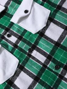 Manfinity Homme Men's Plus Size Grid Pattern Shacket With Flap Pockets - Multicolor - View 8