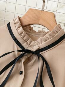 SHEIN Clasi 女裝加大碼綁帶細節休閒衫