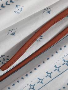 DAZY Độ tương phản màu Cắt tỉa Nút phía trước Váy ngủ - trắng - Xem 9