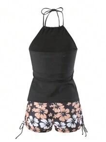 Swim Lushoire Summer Beach Women's Floral Print Vest Cami Bikini