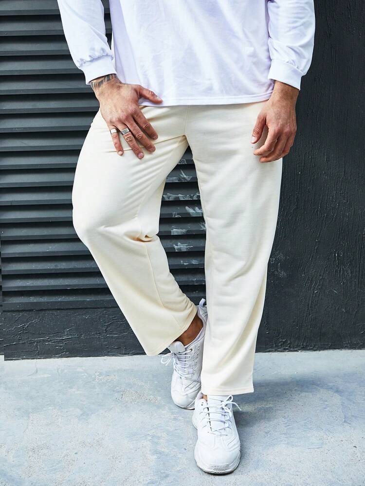 Loose-Fit Men's Plus Size Solid Color Casual Jogger Pants