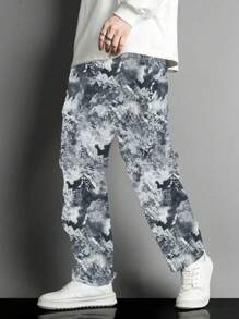Manfinity Hypemode Men'S Plus Size Digital Print Cargo Pants - Light Grey - View 5