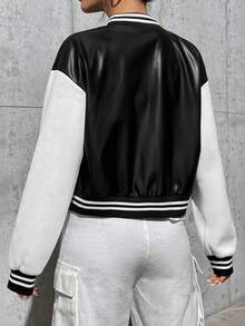 SHEIN Unity 條紋拼布落肩夾克 - 彩色 - 查看 2