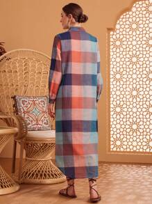 Seusyu Women's Plaid Shirt Dress Fall Cloth For Women - Multicolor - View 2