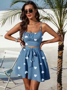 Breezaya Áo & Váy Cami in hình trái tim nữ 2 cái/bộ - Nhiều màu - Xem 3