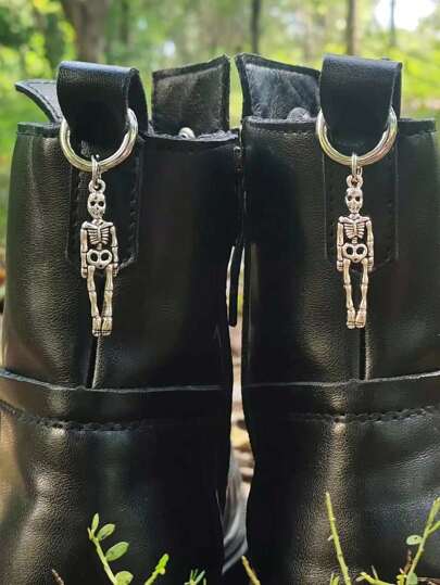 Goth 2 pièces Décorations de bottes style gothique avec pendentif crâne, automne, Halloween