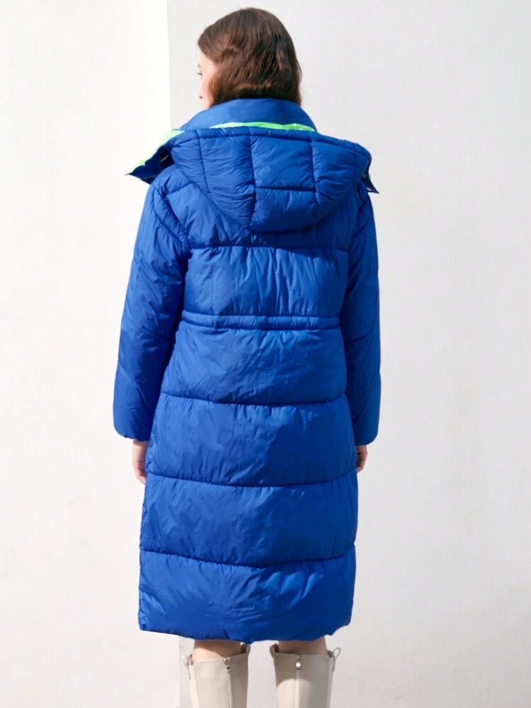Hooded Padded Padded Coat Clothes Winter With Flap Pocket And Drawstring Waist