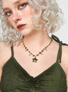 ROMWE Hippie 星星吊墜珠子項鍊 - 彩色 - 查看 4