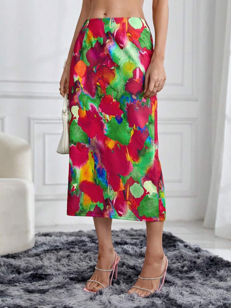 Women's Tie Dyed Split Side Skirt