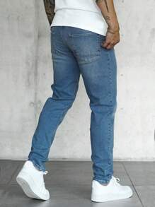 男士斜口袋牛仔褲