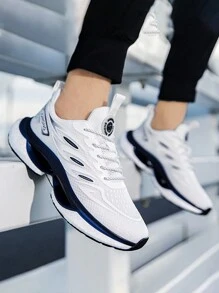 Men's White Sneakers, Breathable, Shock-Absorbing, Elastic And Wear-Resistant Casual Sneakers, Shoes For Men