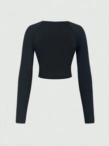 SHEIN Unity Women's Crown & Rhinestone Design T-Shirt Fall Cloth For Women - Black - View 2