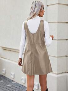 SHEIN LUNE Solid Color Women's Dress - Apricot - View 2