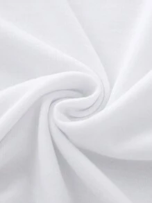 SHEIN 年轻女孩休闲字母图案短袖 T 恤夏季 Child Of God 衬衫女孩衬衫套装 - 白色 - 查看 3