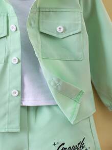 Baby Boys' Hooded Jumpsuit With Text Print - Multicolor - View 4