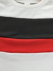 SHEIN 男童拼色圆领上衣和运动裤两件套 - 彩色 - 查看 5