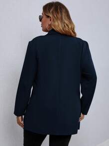 EMERY ROSE Kích thước lớn Của phụ nữ Khối màu Cổ áo tây Áo vest Áo khoác - Màu xanh hải quân - Xem 2