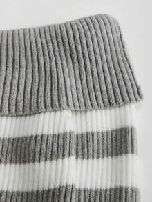 SHEIN Unity Của phụ nữ Off-shoulder Sọc Áo len - Nhiều màu - Xem 6