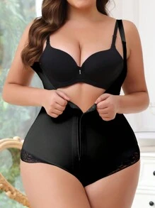 女士加大碼緊身衣塑身衣 - 黑色 - 查看 3