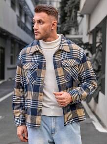 GENTILAND Nam Kích thước lớn Giải trí Áo khoác kiểu sơ mi - Nhiều màu - Xem 5