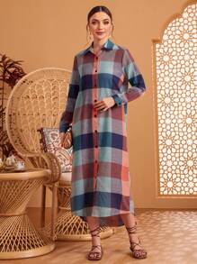 Seusyu Women's Plaid Shirt Dress Fall Cloth For Women - Multicolor - View 5