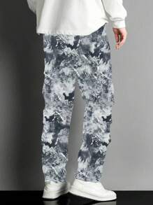 Manfinity Hypemode Men'S Plus Size Digital Print Cargo Pants - Light Grey - View 2
