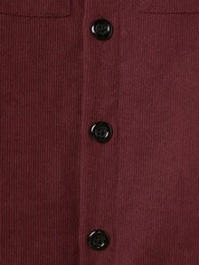 SHEIN 幼兒男童休閒連帽裏布襯衫 - 酒紅色 - 查看 6